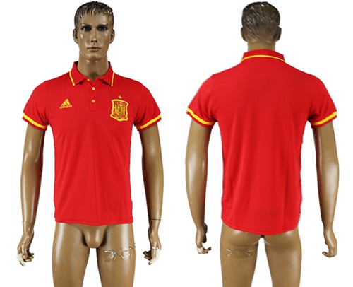 Spain Blank Red Soccer Country Polo - Click Image to Close